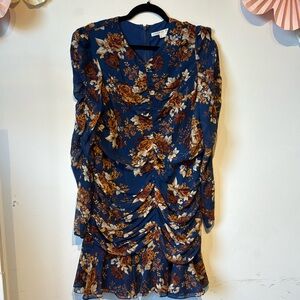 Veronica heard blue and gold floral dress size 16